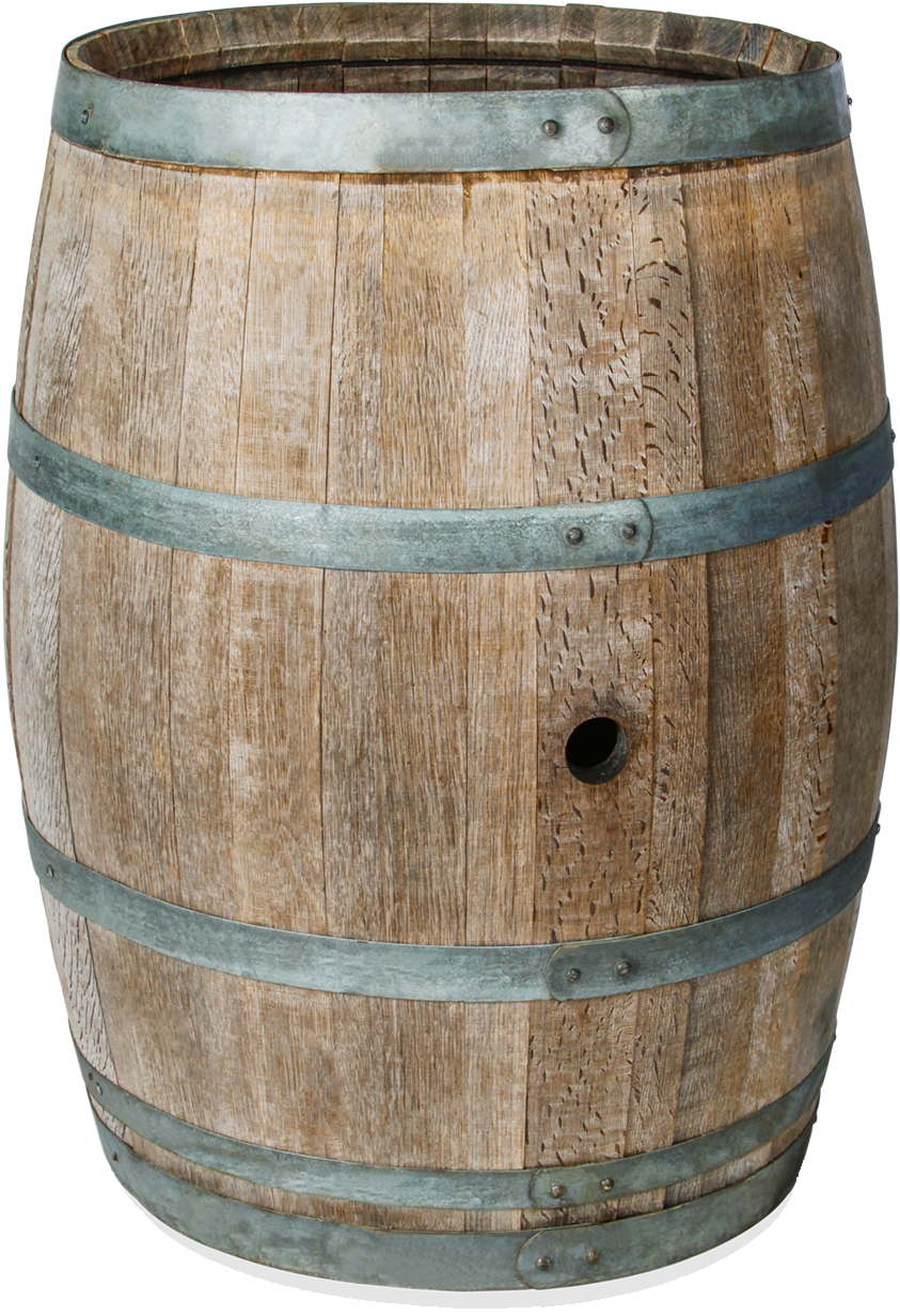 Wine Barrel Trash Container - Wood (980x1374), Png Download