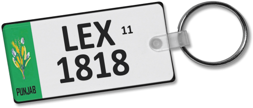 Punjab Car Number Key Chain - No Plate Key Chain (700x691), Png Download