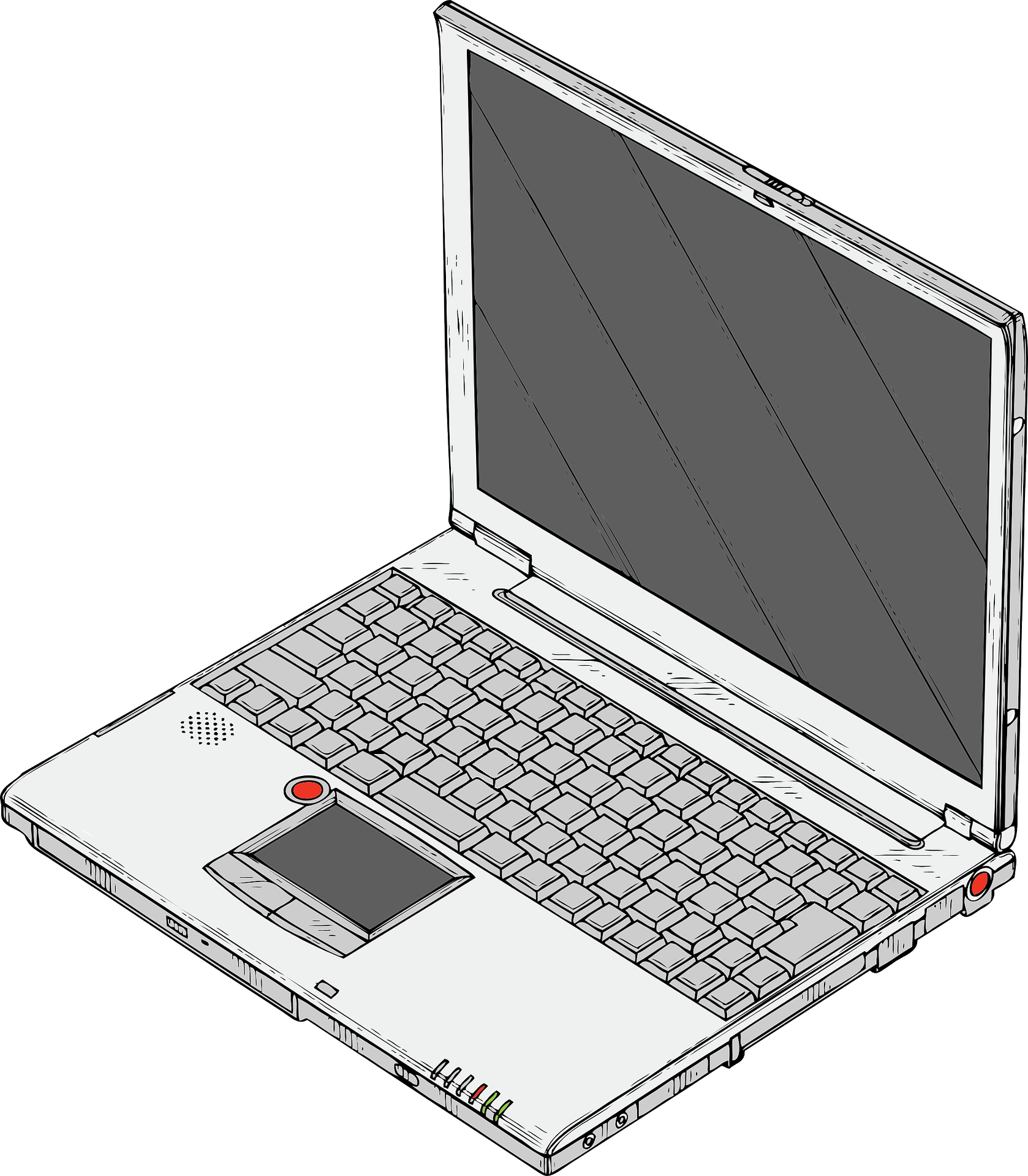 Of A With Dark Screen Free Image - Laptop Clipart (1678x1920), Png Download