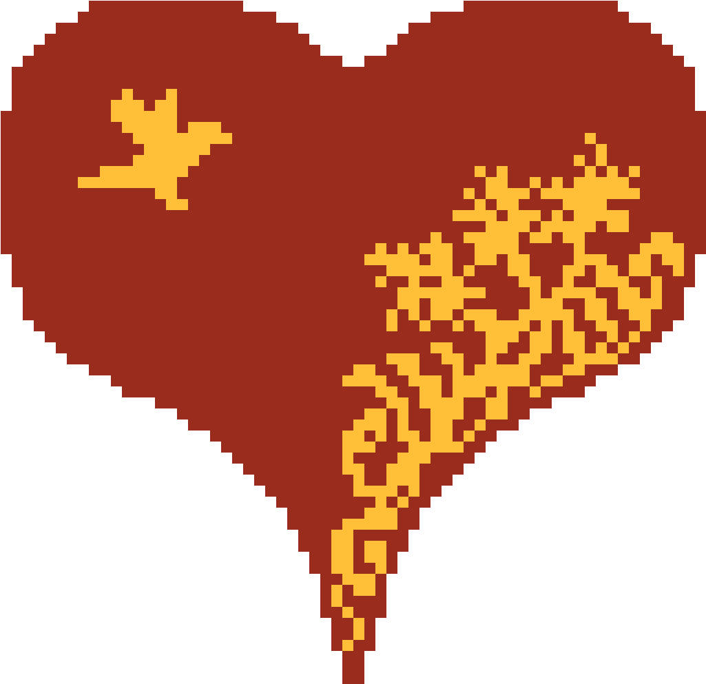 Lovers Notebook Pixel Heart Png Pixel Heart Transparent - Emblem (1024x1024), Png Download