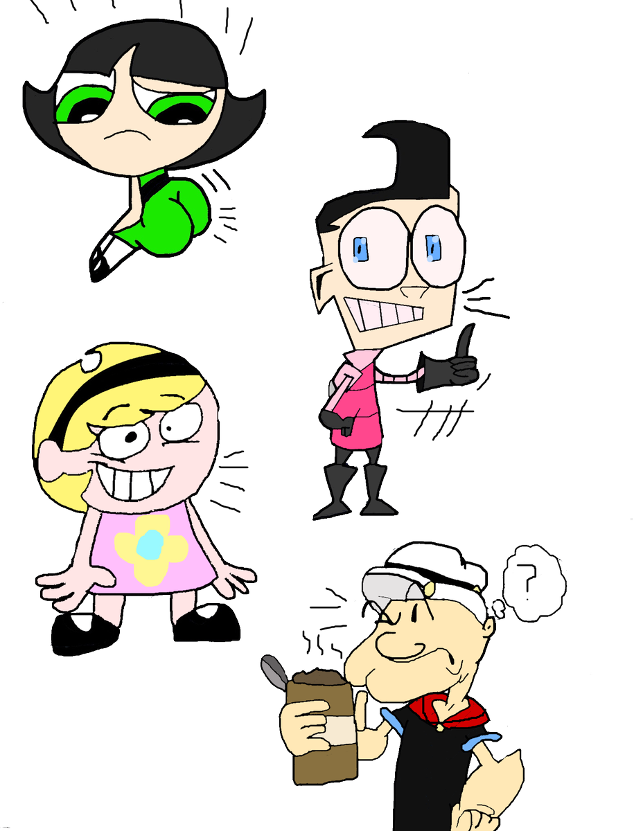 Buttercup Twerking, Zim Into Human Embodiment, Mandy - Cartoon (915x1200), Png Download