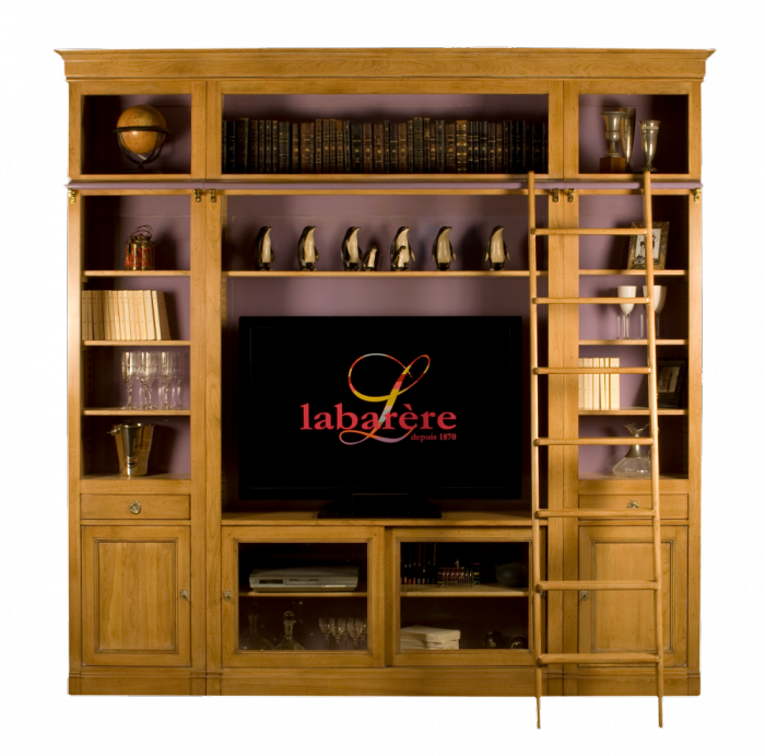 Tv Bookcase With Extension & Ladder - Shelf (700x691), Png Download