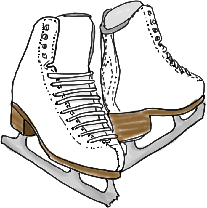 1024 X 768 5 - Figure Skating Skates Draw (1024x768), Png Download