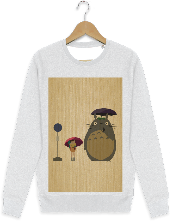 Sweat-shirt Stanley Stella Modèle Seeks Totoro Flat - Cartoon (690x850), Png Download
