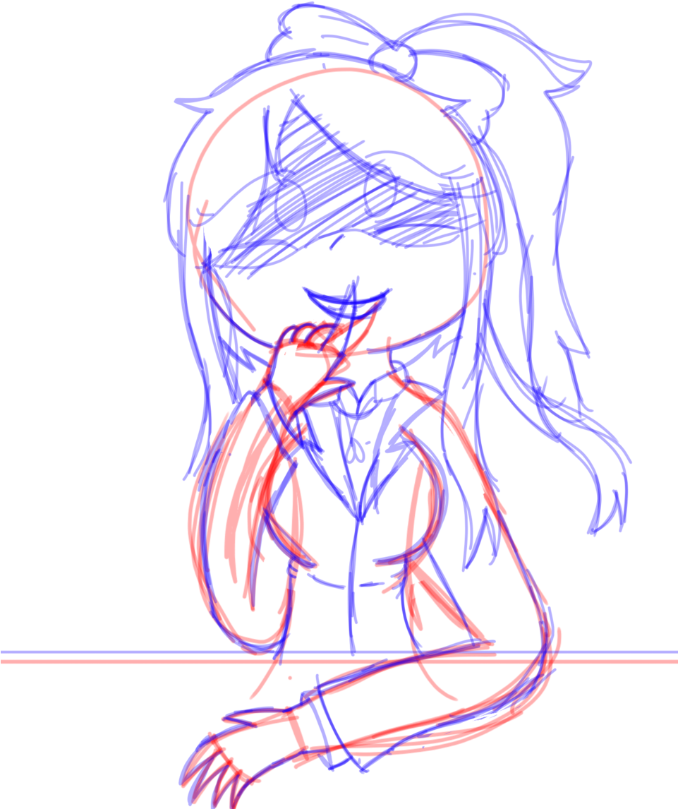 Wip Kihara/monika - Sketch (960x1193), Png Download