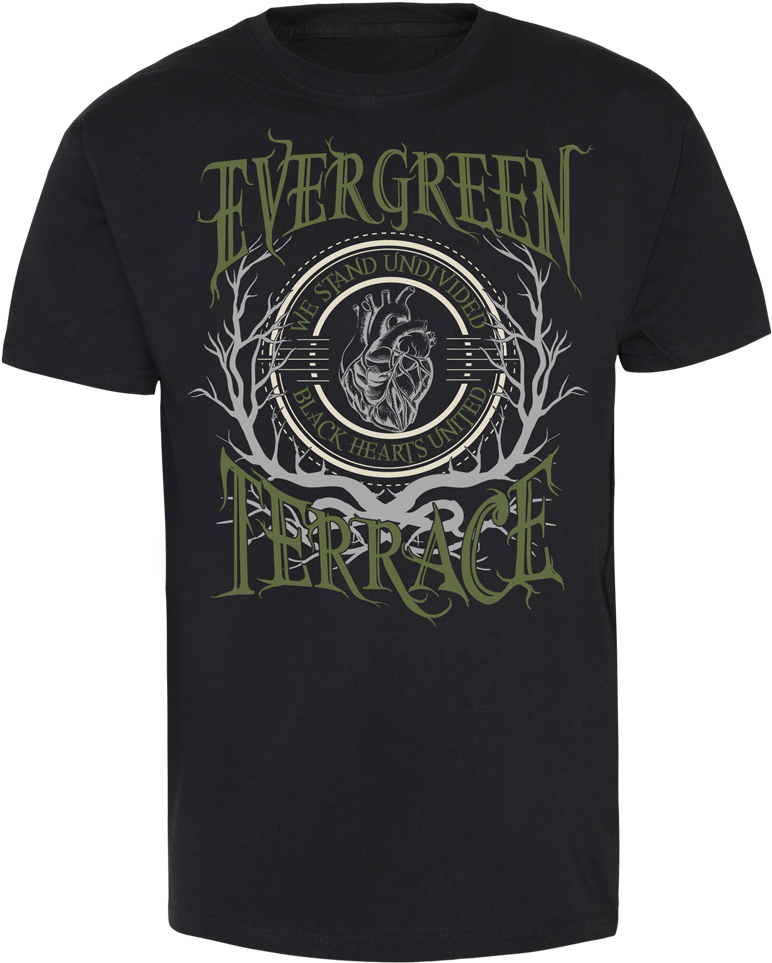 Evergreen Terrace "black Hearts United" T-shirt - Active Shirt (1000x1000), Png Download