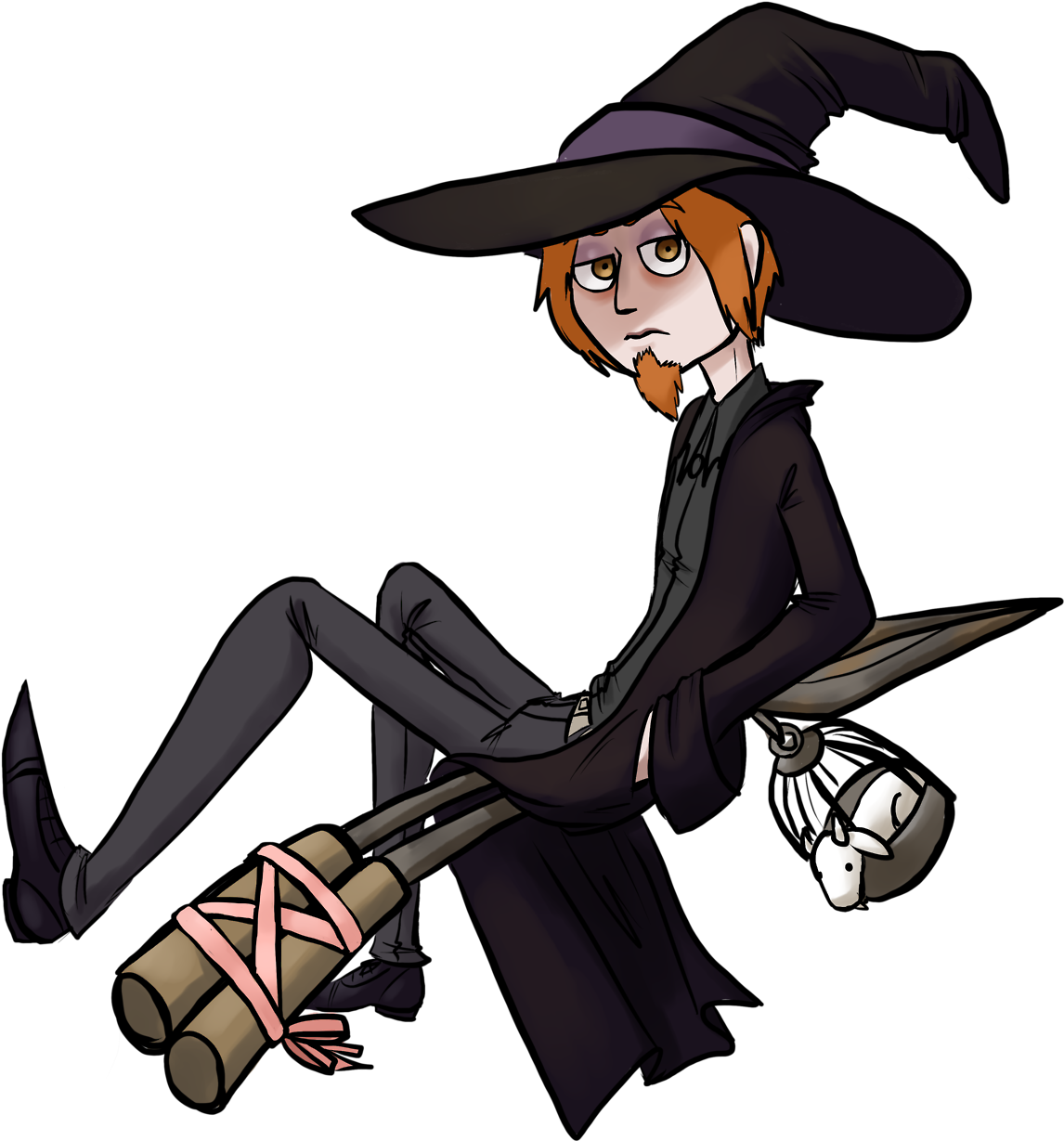 A Proper Jack Witch/warlock - Warlock On A Broom (1280x1430), Png Download