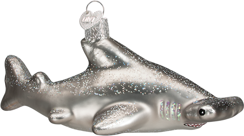 Hammerhead Shark Old World Glass Ornament - Christmas Day (1000x1000), Png Download