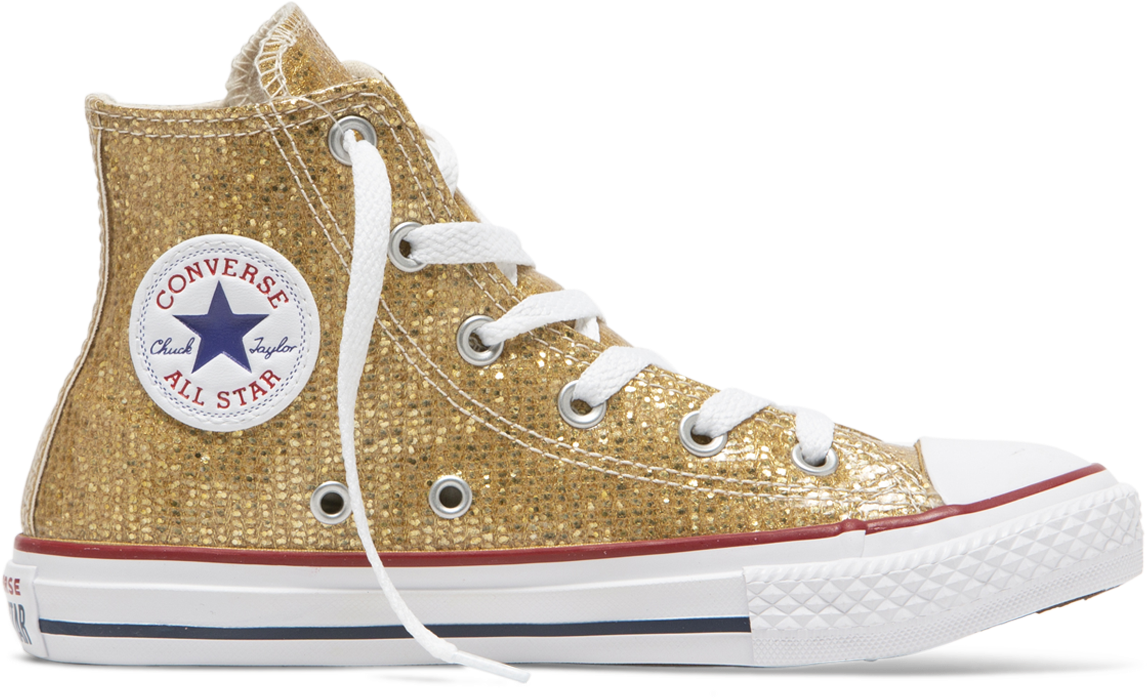 Chuck Taylor All Star Sparkle Junior High Top Gold - Converse All Star (1200x1200), Png Download