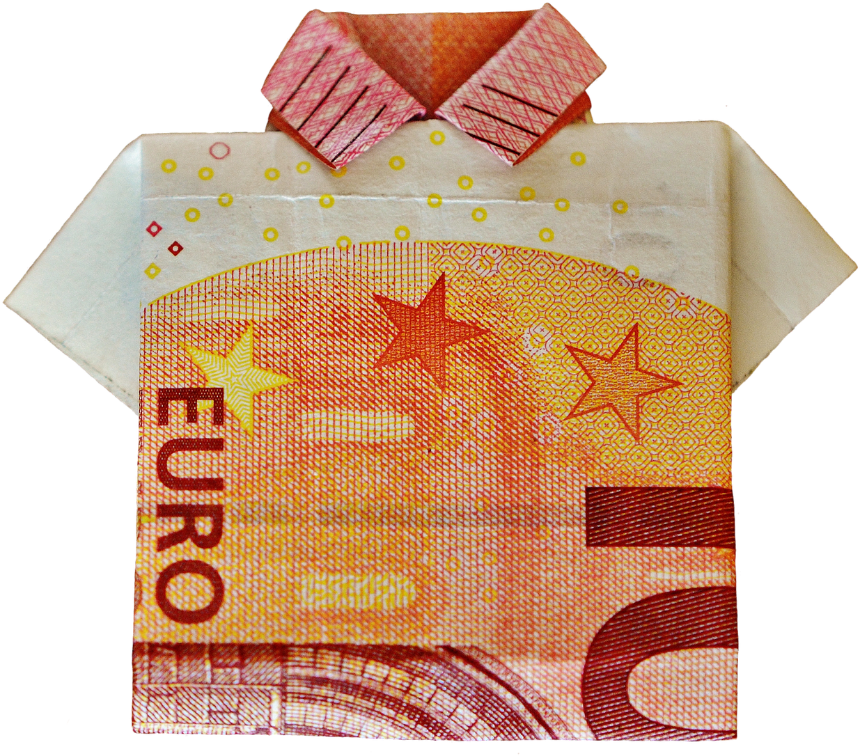The Last Shirt,dollar Bill,10 Euro,folded,gift,money, - Euro Bill Shirt (1280x1273), Png Download