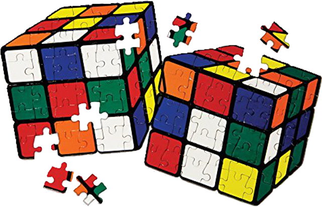 Rubik's Cube Two Impossible Jigsaw Puzzles - Jigsaw Rubik's Cube (640x640), Png Download