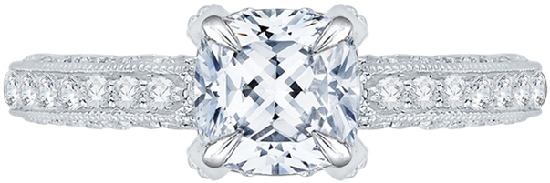 Carizza 18k White Gold Carizza Semi Mount Engagement - Pre-engagement Ring (800x800), Png Download