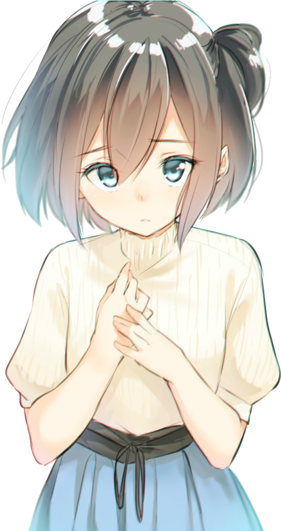 Png - Sad Anime Girl Render (752x1062), Png Download