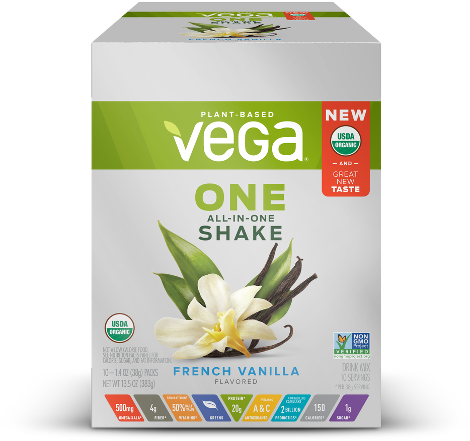 Vega One Organic All In One Shake, French Vanilla - Vega One (933x916), Png Download