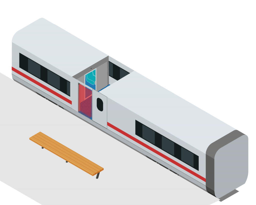 Open Train Access Doors And Secure Them During Closing - Scale Model (1024x819), Png Download