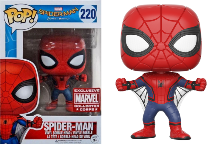 Marvel Collector Corps Spider Man Homecoming Us Exclusive - Funko Pop Spiderman Homecoming (894x596), Png Download