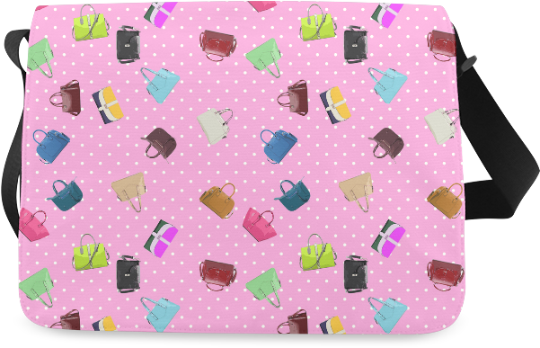 Little Purses And Pink Polka Dots Messenger Bag - Messenger Bag (800x800), Png Download