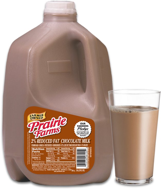2 Percent Chocolate Milk - Prairie Farms Premium Chocolate Milk (800x796), Png Download