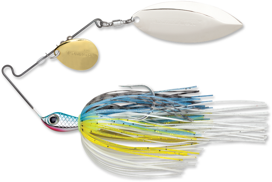 Terminator Stainless Pulse Skirt Spinnerbait Colorado - Spinnerbait (1000x715), Png Download