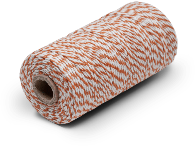 Bakers Twine 100% Cotton Orange & White - Thread (760x622), Png Download