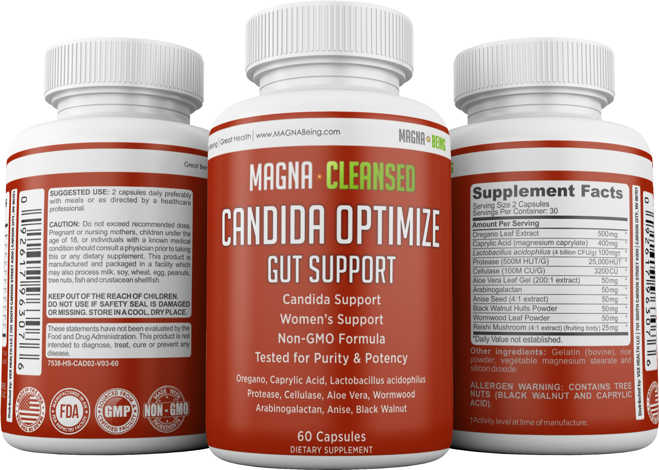 Candida Optimize Candida Cleanse Supplement 3-bottles - Prescription Drug (3000x1950), Png Download