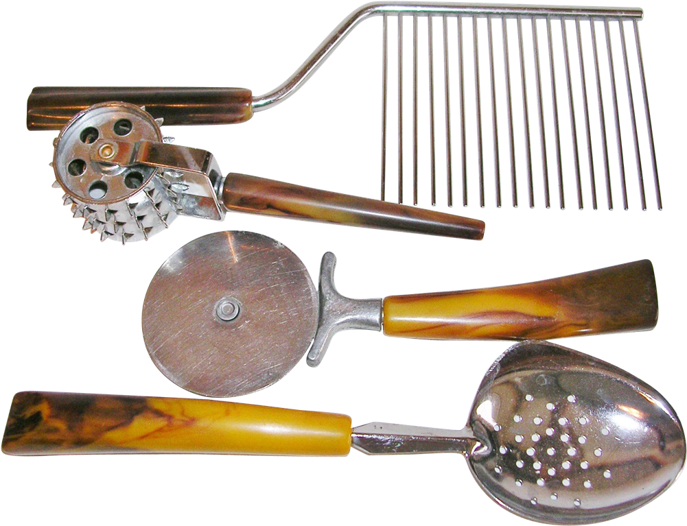 Vintage Mid Century Bakelite Handle Collection Of - Pizza Cutter (1000x1000), Png Download
