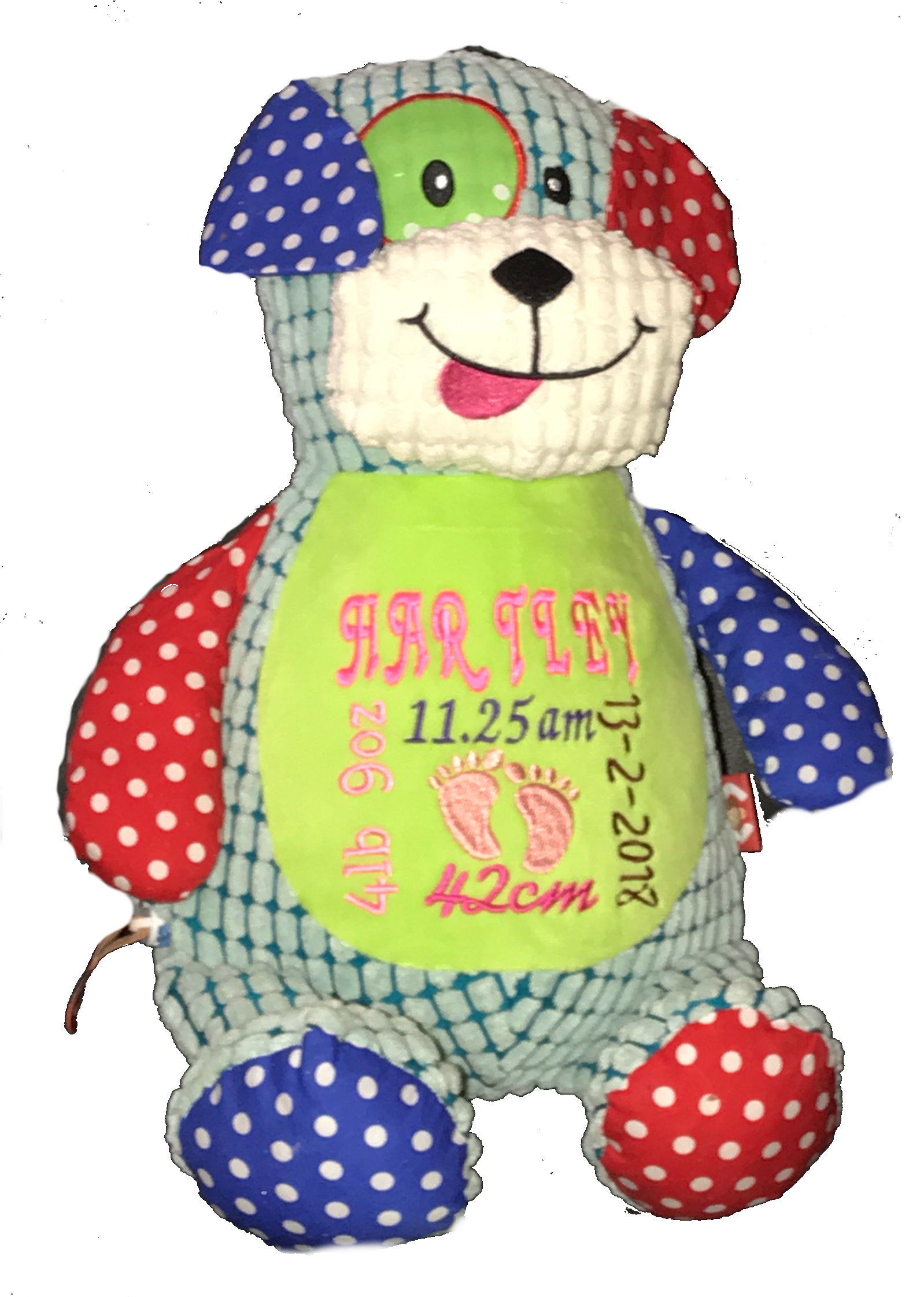 Personalised Hug Me Cubby Harlequin Dog Birth - Skirt (1690x2242), Png Download