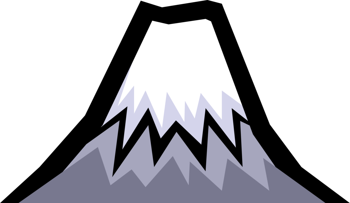 Vector Illustration Of Mount Fuji Volcano Located On - Mt Fuji Clip Art (1208x700), Png Download