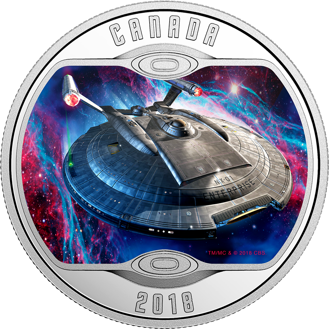 Star Trek Enterprise Nx - Star Trek Coins Glow In The Dark (1198x1166), Png Download