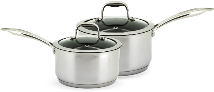 Neoflam Stainless Steel 18cm And 20cm Non-stick Sauce - Lid (800x800), Png Download