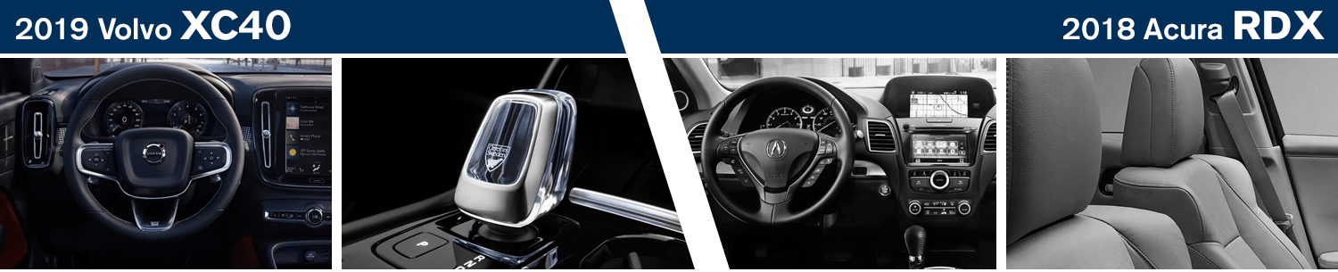 2019 Volvo Xc40 Vs 2018 Acura Rdx Interior Design Comparison - Acura Rdx (1500x305), Png Download