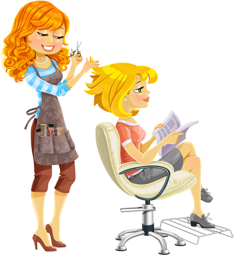 Profissões E Ofícios Haircut Salon, Image Digital, - Hairdressing Cartoon (936x1024), Png Download