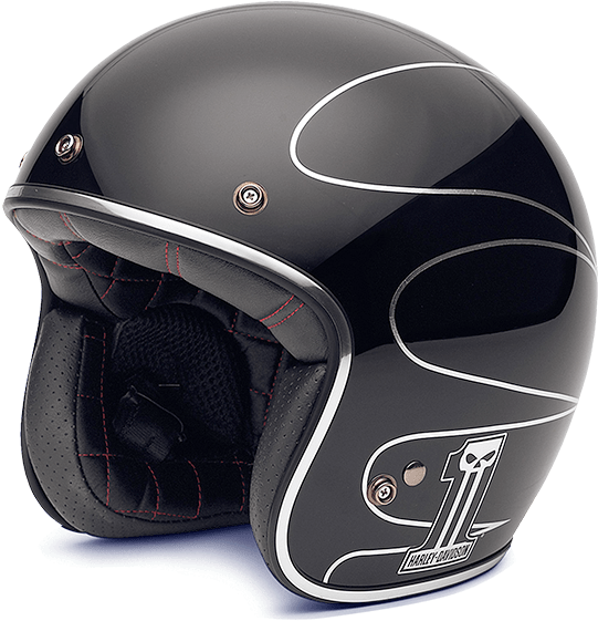 Helmet - Harley Davidson Elite Retro Black (600x615), Png Download
