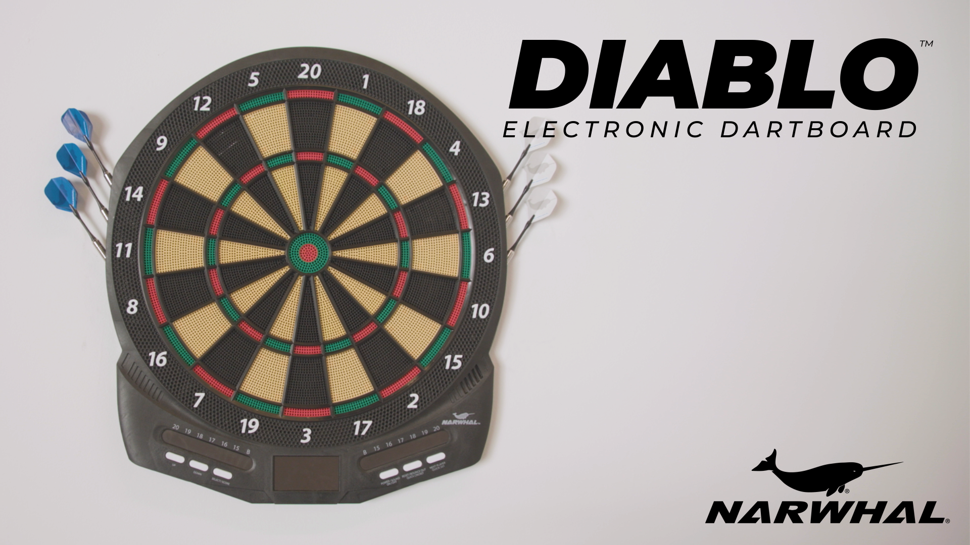 Narwhal Diablo Electronic Dartboard Set With Cricket - Xq Max Electronic Dartboard (1920x1080), Png Download