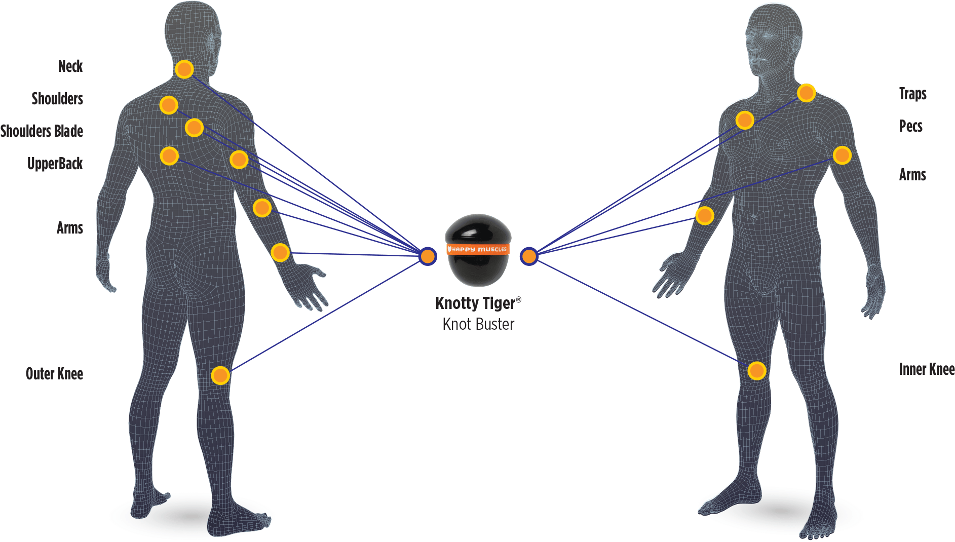 75” Massage Surface With 3 Trigger Point Curves - Hip Massage Ball (1914x1073), Png Download