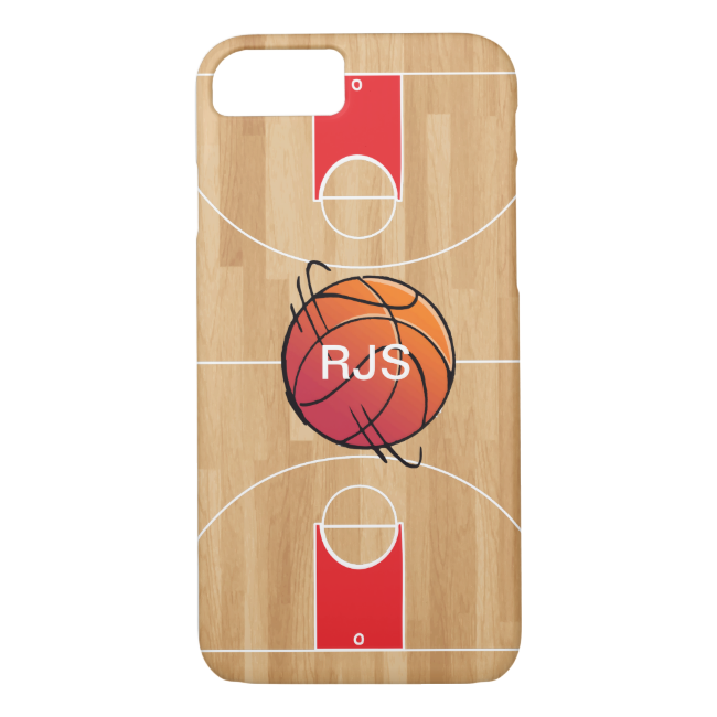 Monogram Basketball On Basketball Court Iphone 7 Case - Slam Dunk (650x650), Png Download