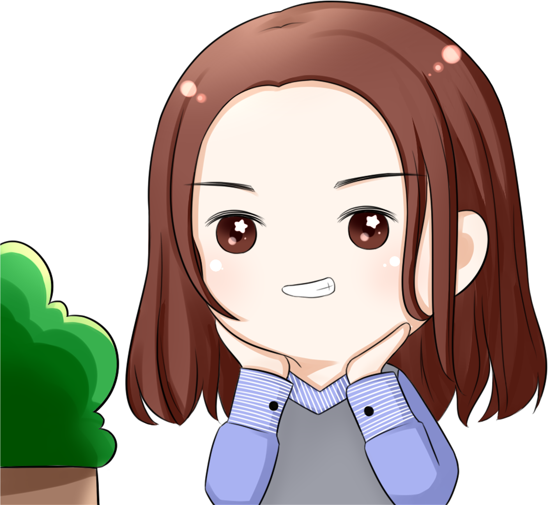 Girl Cartoon Cute Png And Psd - Cartoon (2000x2000), Png Download