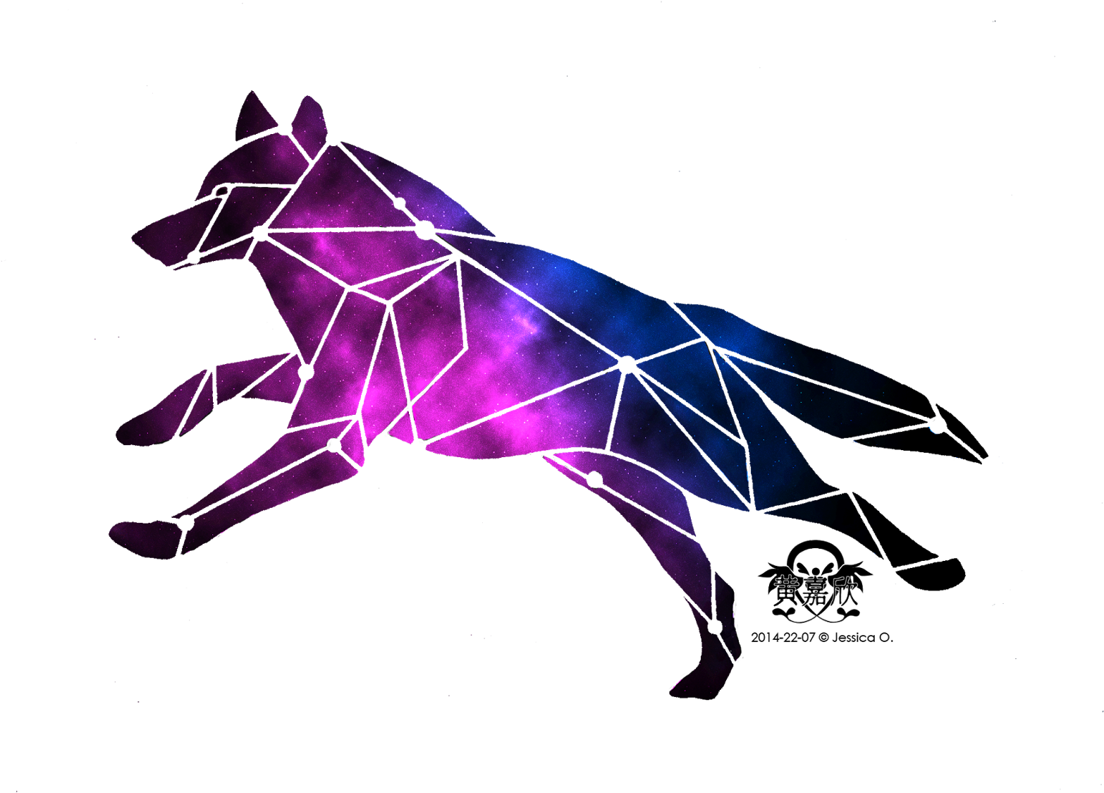 Transparent/white Lineart - Fox Constellation Tattoo (1600x1177), Png Download