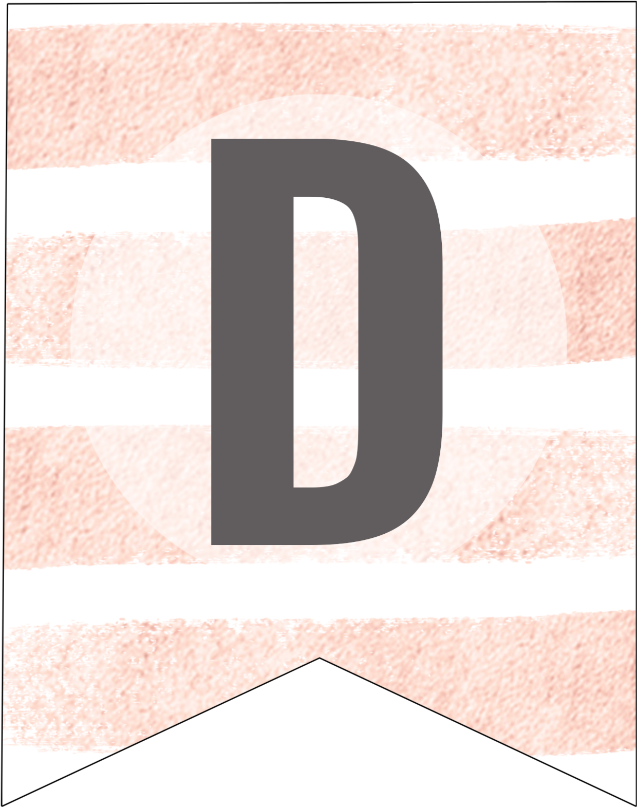 D- Pink Stripes Alphabet Banner Letter - Graphic Design (1389x1667), Png Download