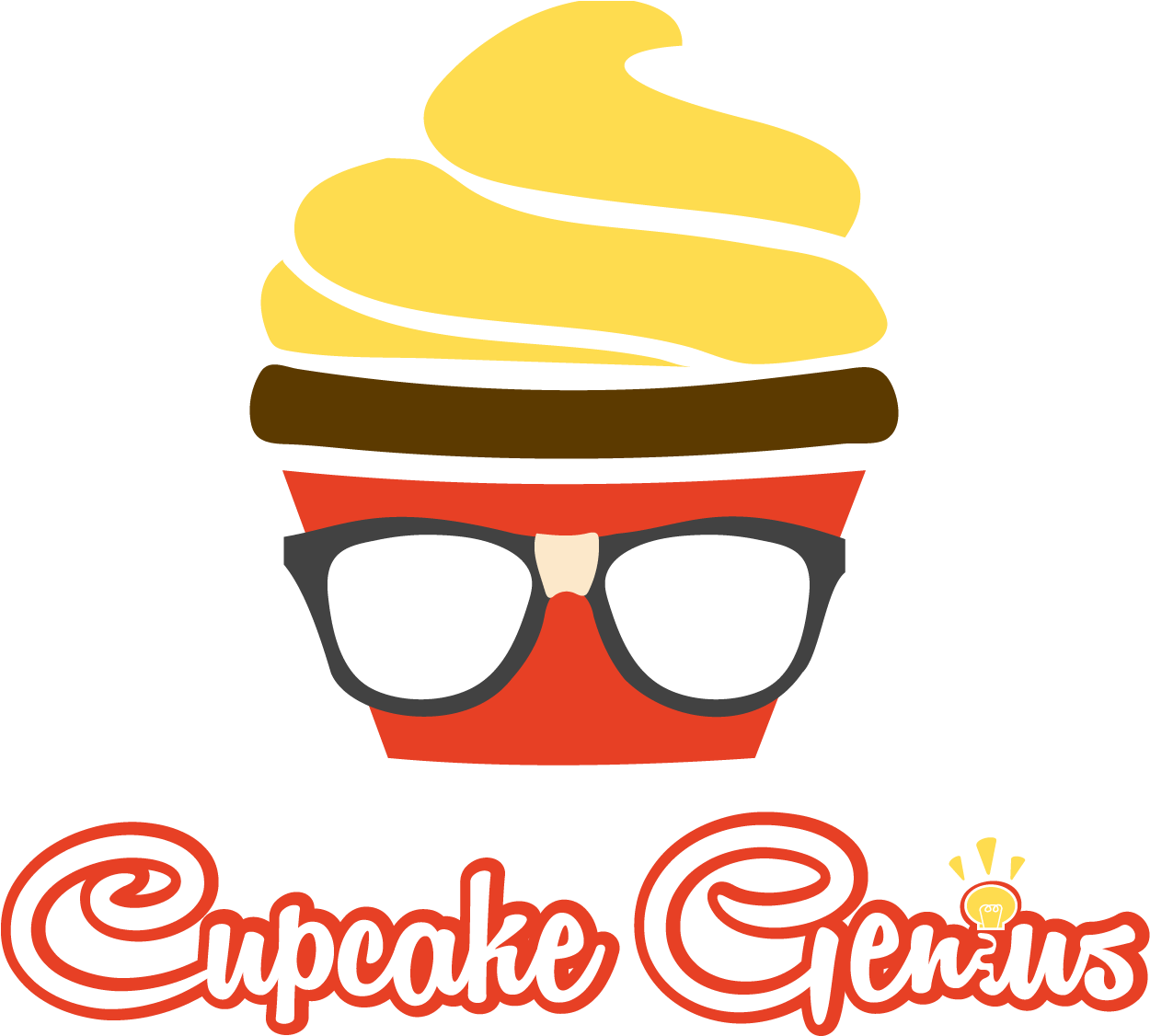 Cupcake Genius Logo Small Business Logo Design Sundayfunday (1500x1125), Png Download