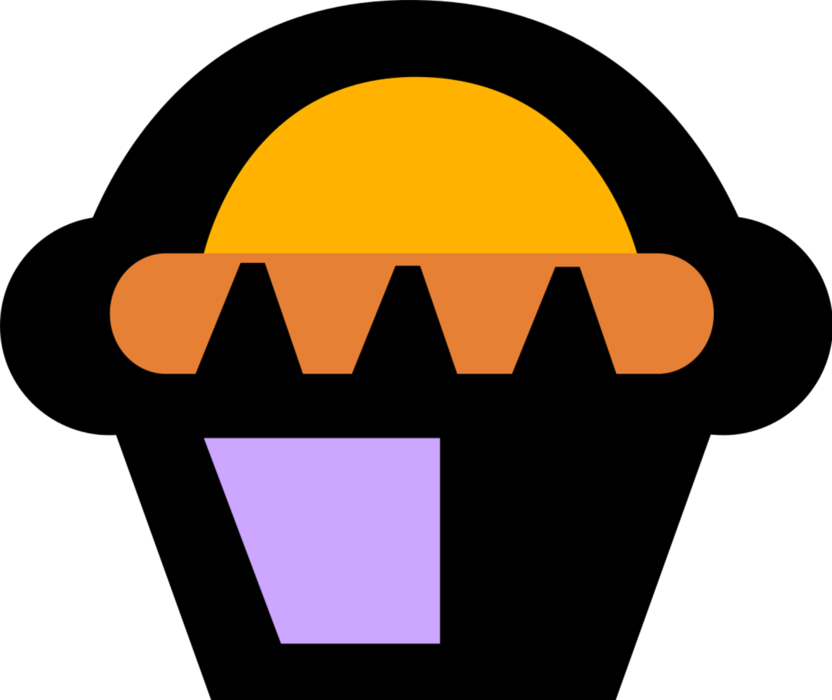 Vector Illustration Of Sweet Dessert Baked Cupcake (832x700), Png Download