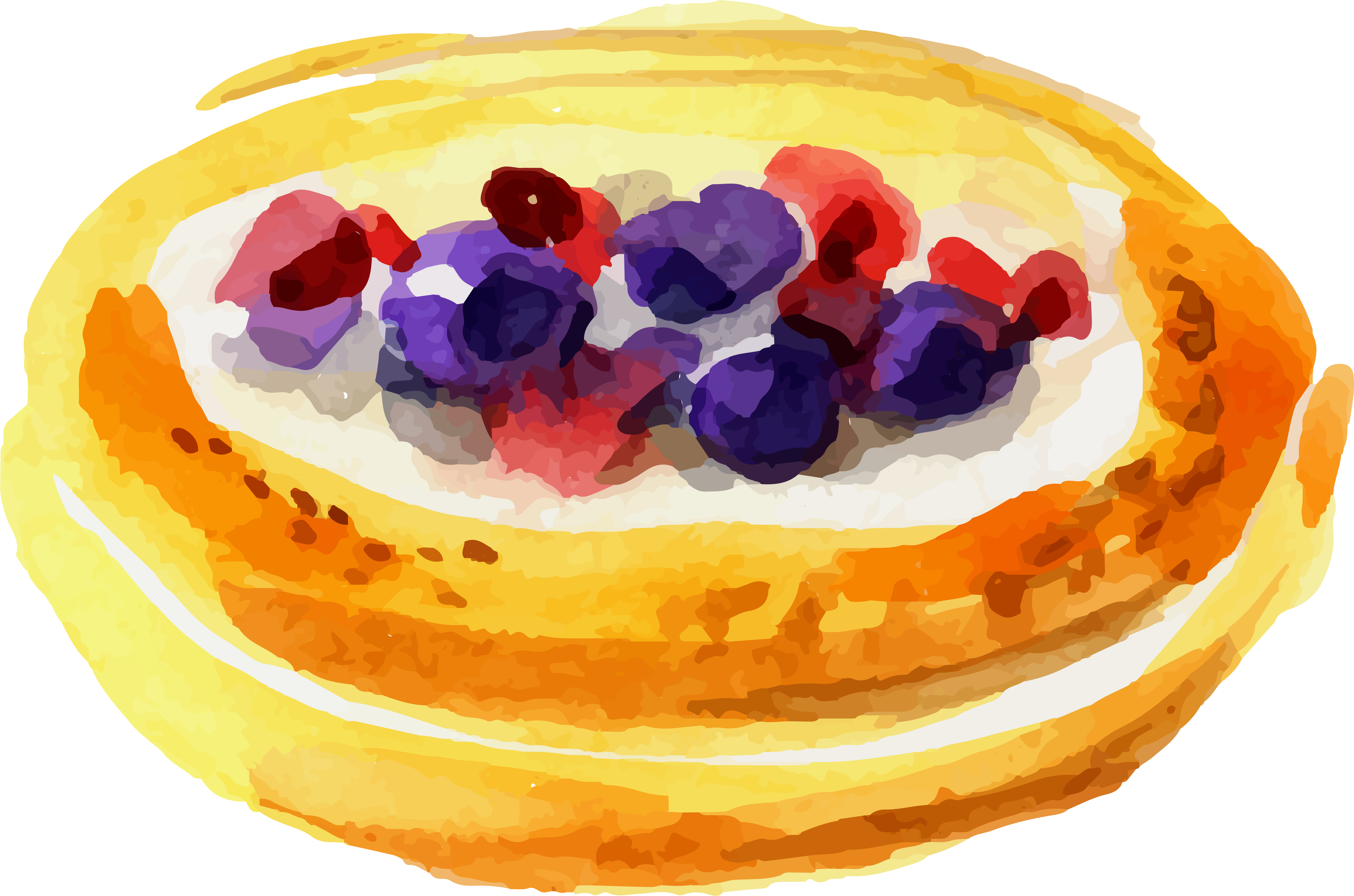 Cupcake Bakery Bread Watercolor Painting - Transparent Bread Watercolour Png (5560x3679), Png Download