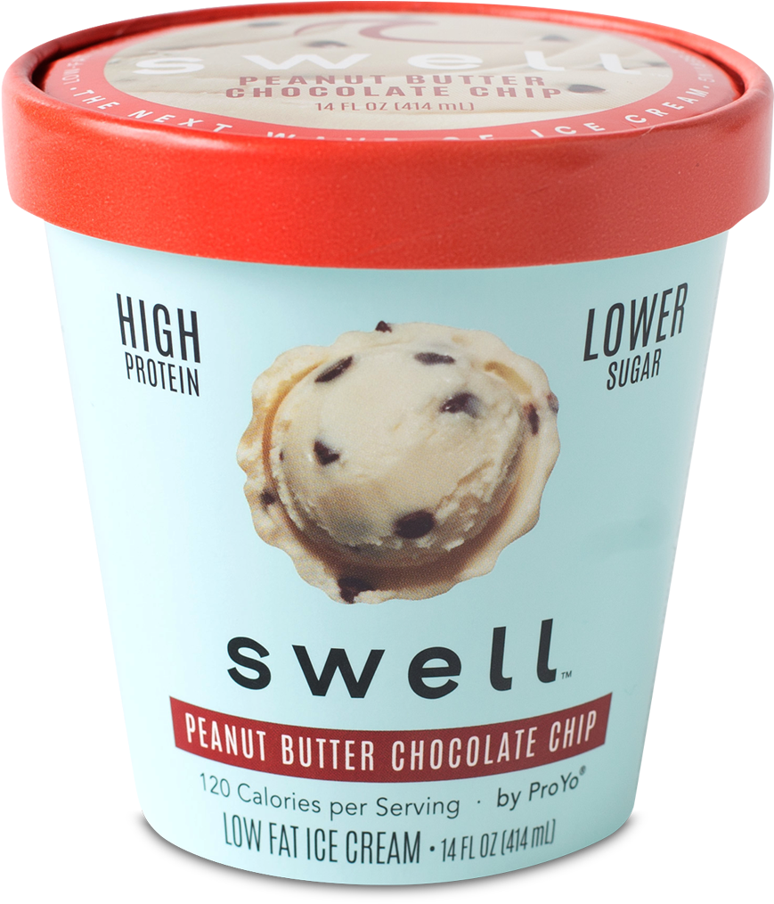 Swell Peanut Butter Chocolate Chip Ice Cream - Gelato (1600x1600), Png Download