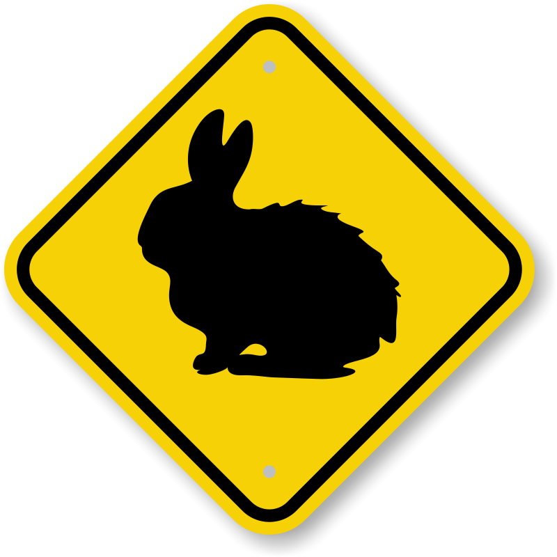Rabbit Graphic Crossing Sign - Cows Symbol (800x800), Png Download