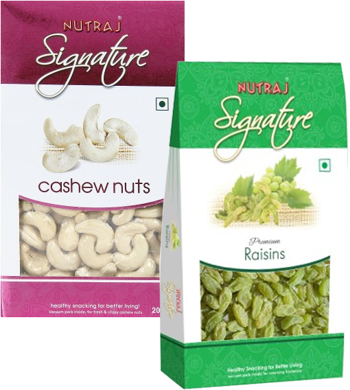 Combo Of Cashew Nuts Plain & Premium Raisins - Dry Fruit Pouch (700x700), Png Download