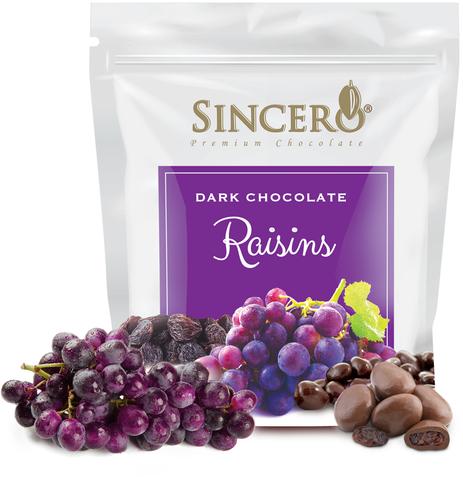 Sincero Dark Chocolate Raisins (1354x1010), Png Download
