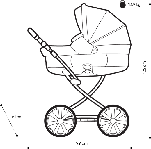 Baby Carriage Drawing At Getdrawings - 2 В 1 Noordi Fjordi Sport Nb+ Hickory 853 (570x570), Png Download