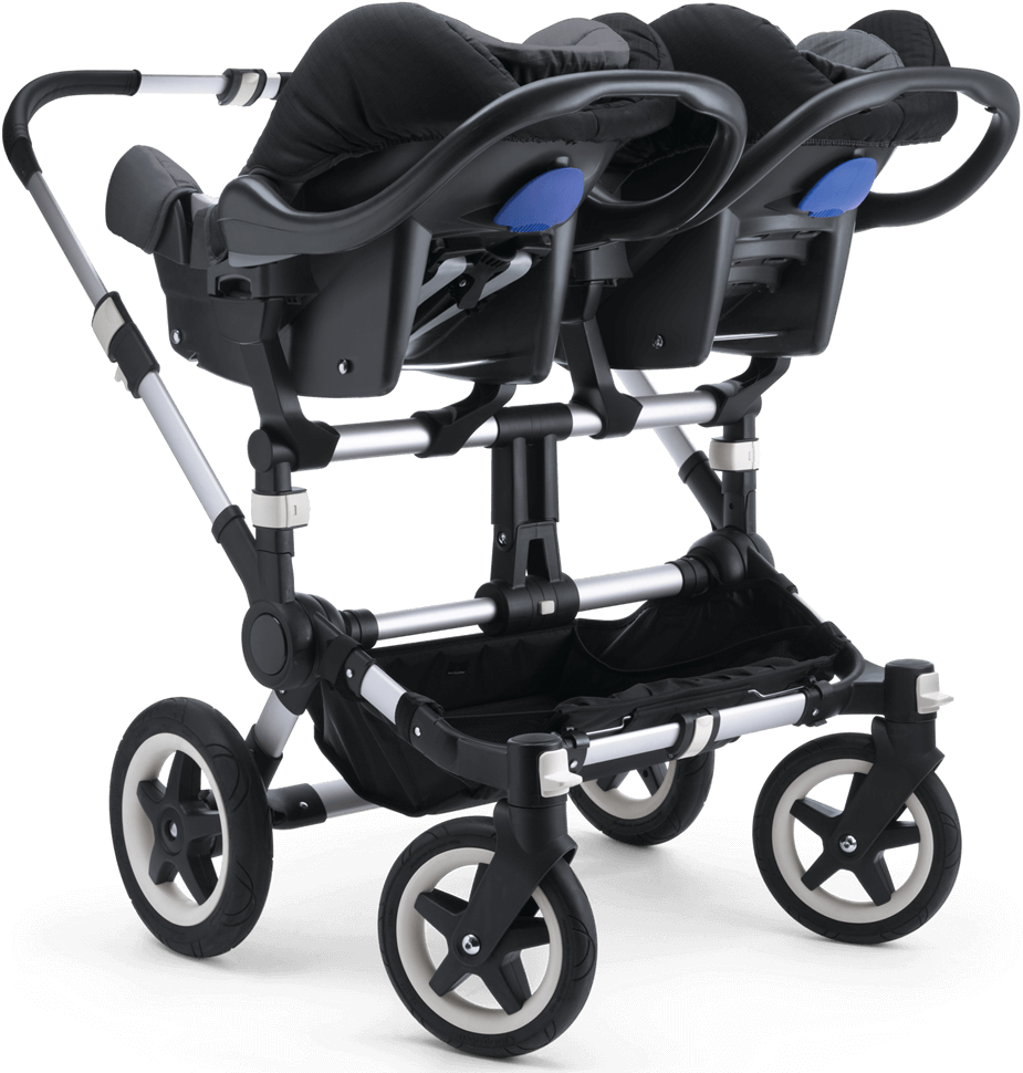 Accepts Two Cars Seats For A Safe And Secure Double - Bugaboo Donkey Twin Adapters For Car Seat (1000x970), Png Download