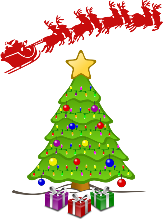 Christmas Tree Christmas Day Christmas Decoration Christmas - Animated Christmas Tree With Lights (559x750), Png Download