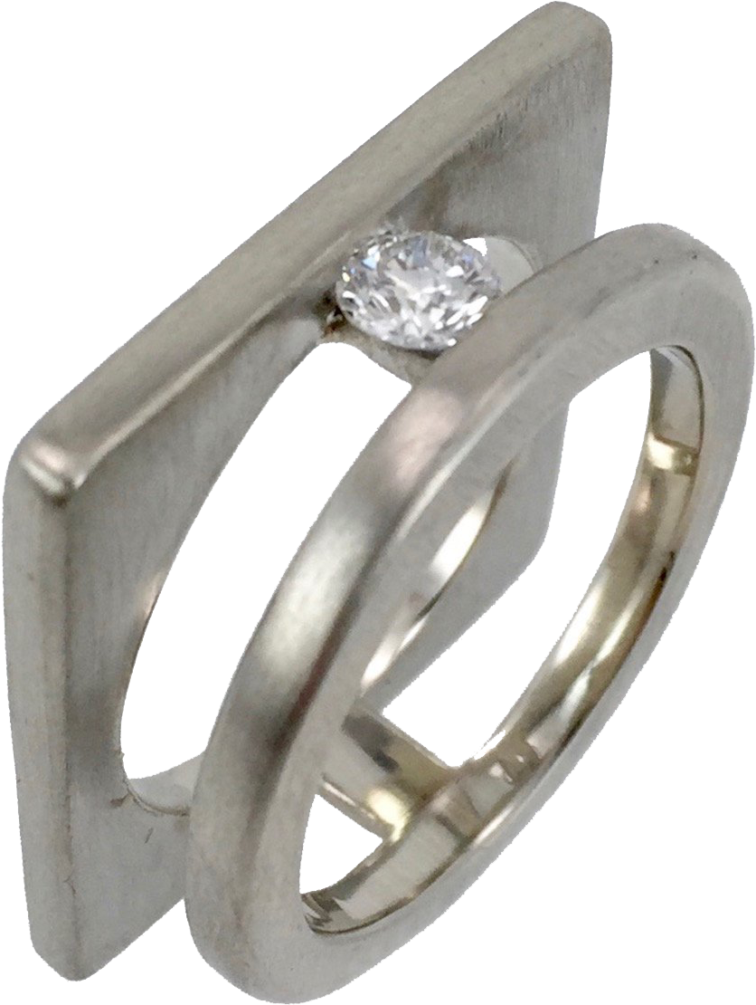 Yin & Yang Sapphire Ring - Engagement Ring (1800x1729), Png Download